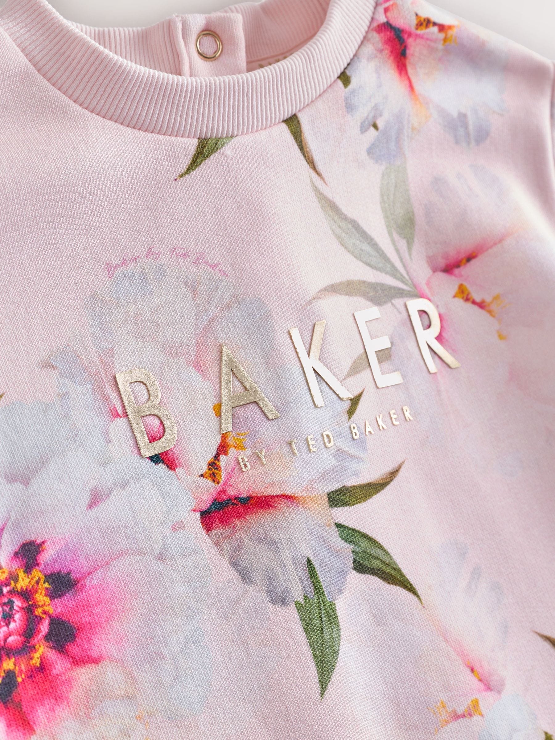 Baker by Ted Baker Floral Peplum Hem Sweat Dress