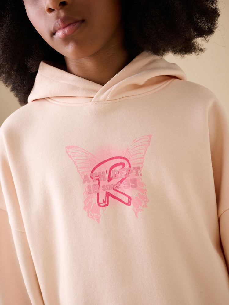 Reebok Oversized Pink Logo Hoodie