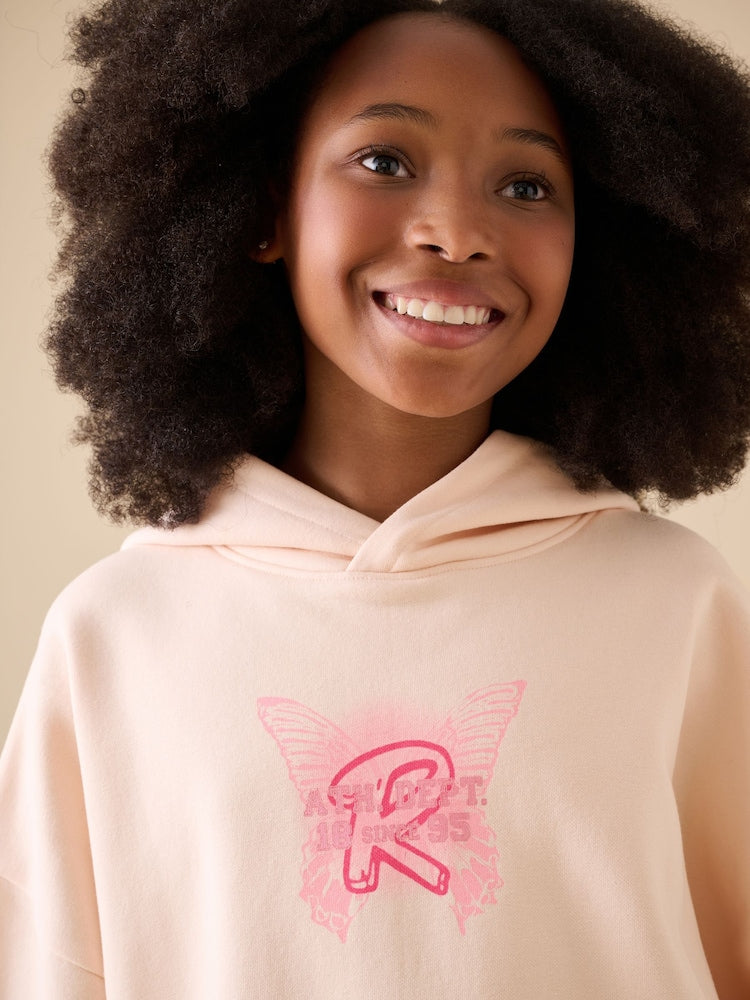 Reebok Oversized Pink Logo Hoodie