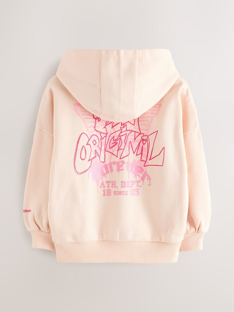 Reebok Oversized Pink Logo Hoodie