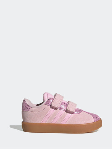 adidas Pink VL Court 3.0 Hook and Loop Kids Trainers