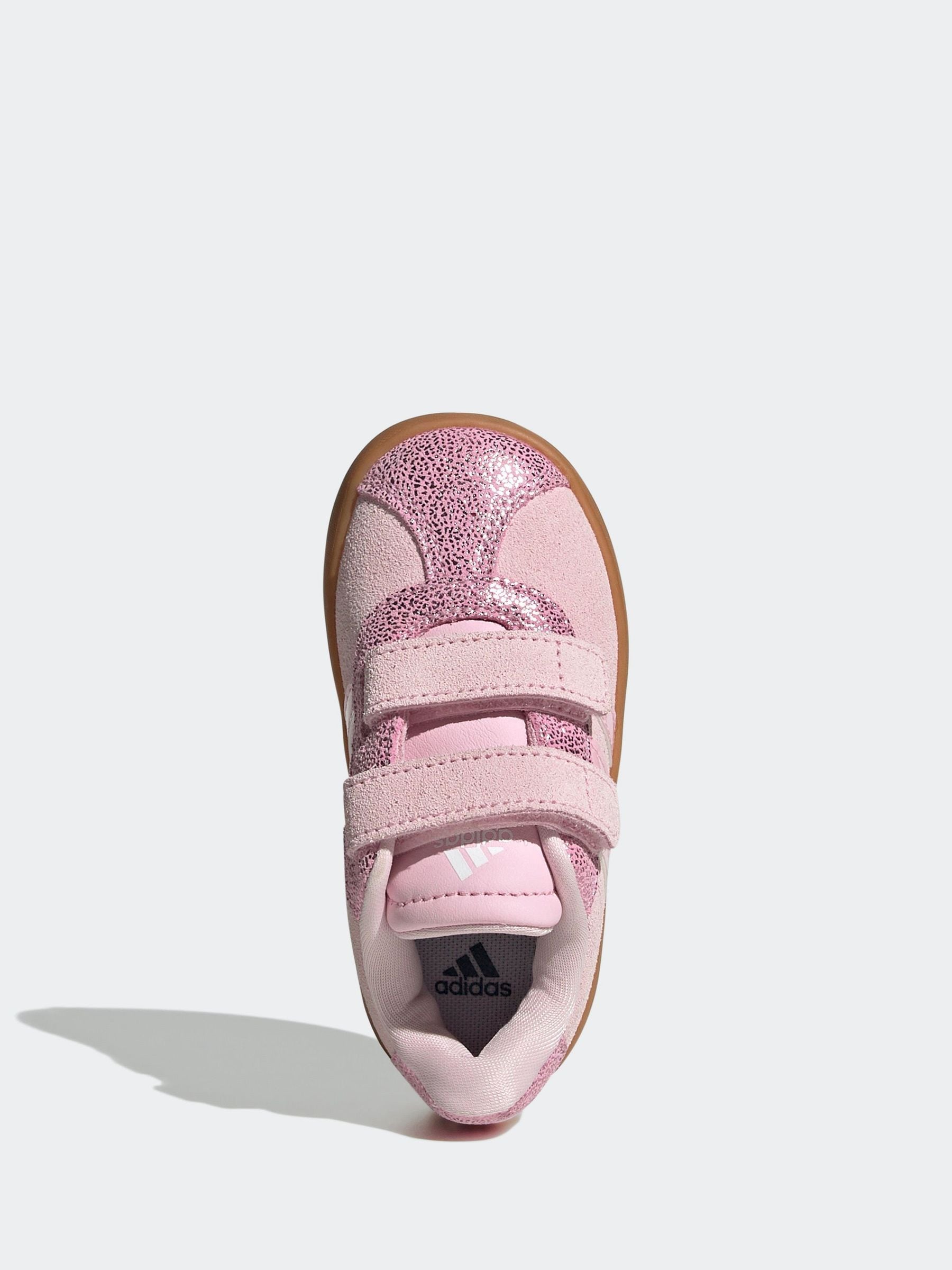 adidas Pink VL Court 3.0 Hook and Loop Kids Trainers