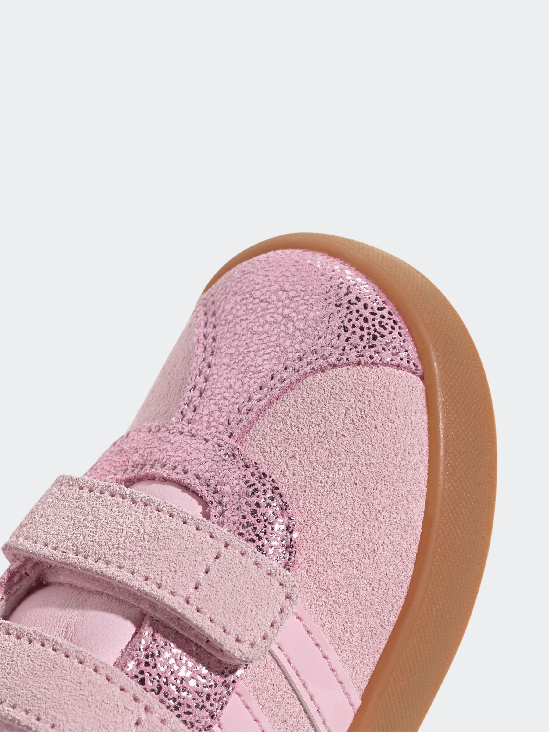 adidas Pink VL Court 3.0 Hook and Loop Kids Trainers