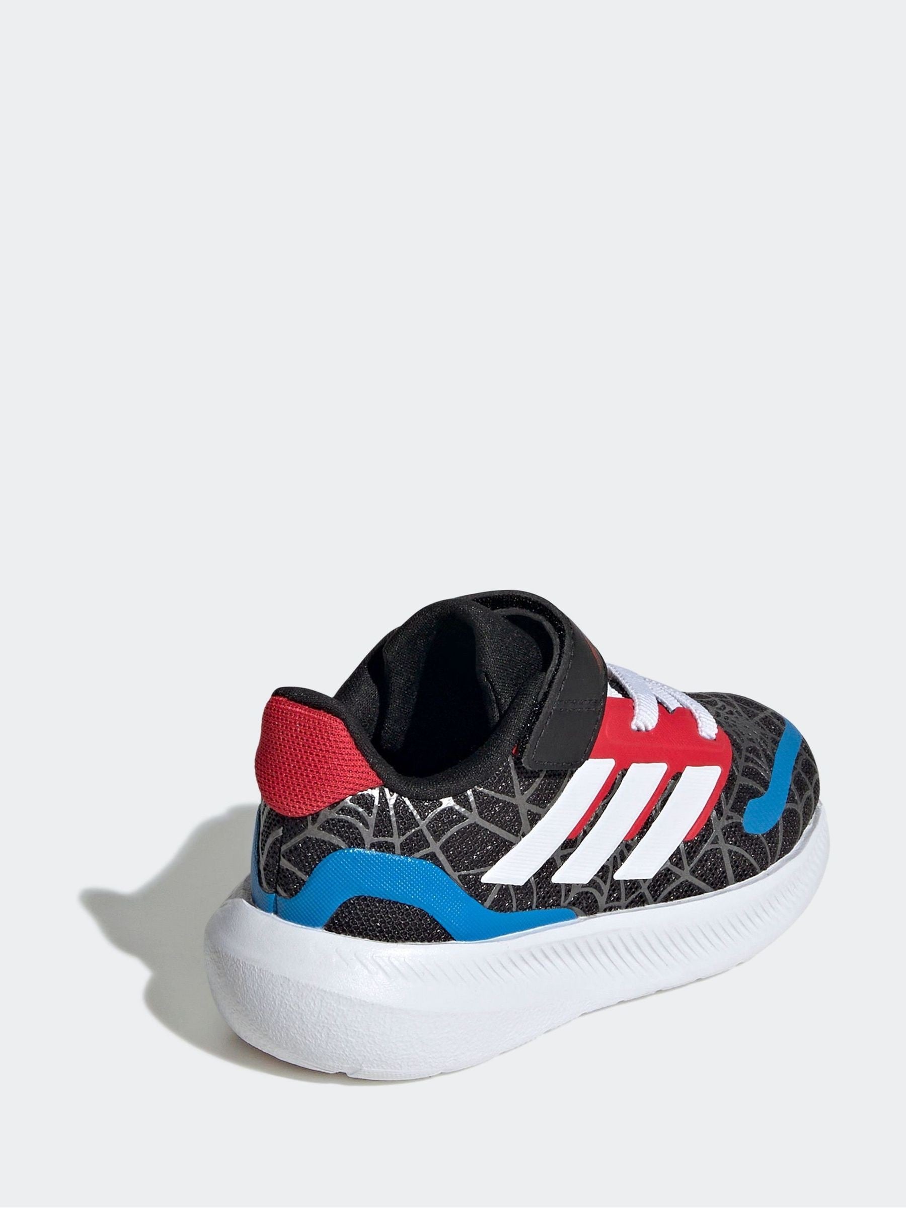 adidas Black Marvel Spider-Man Runfalcon Hook and Loop Kids Trainers