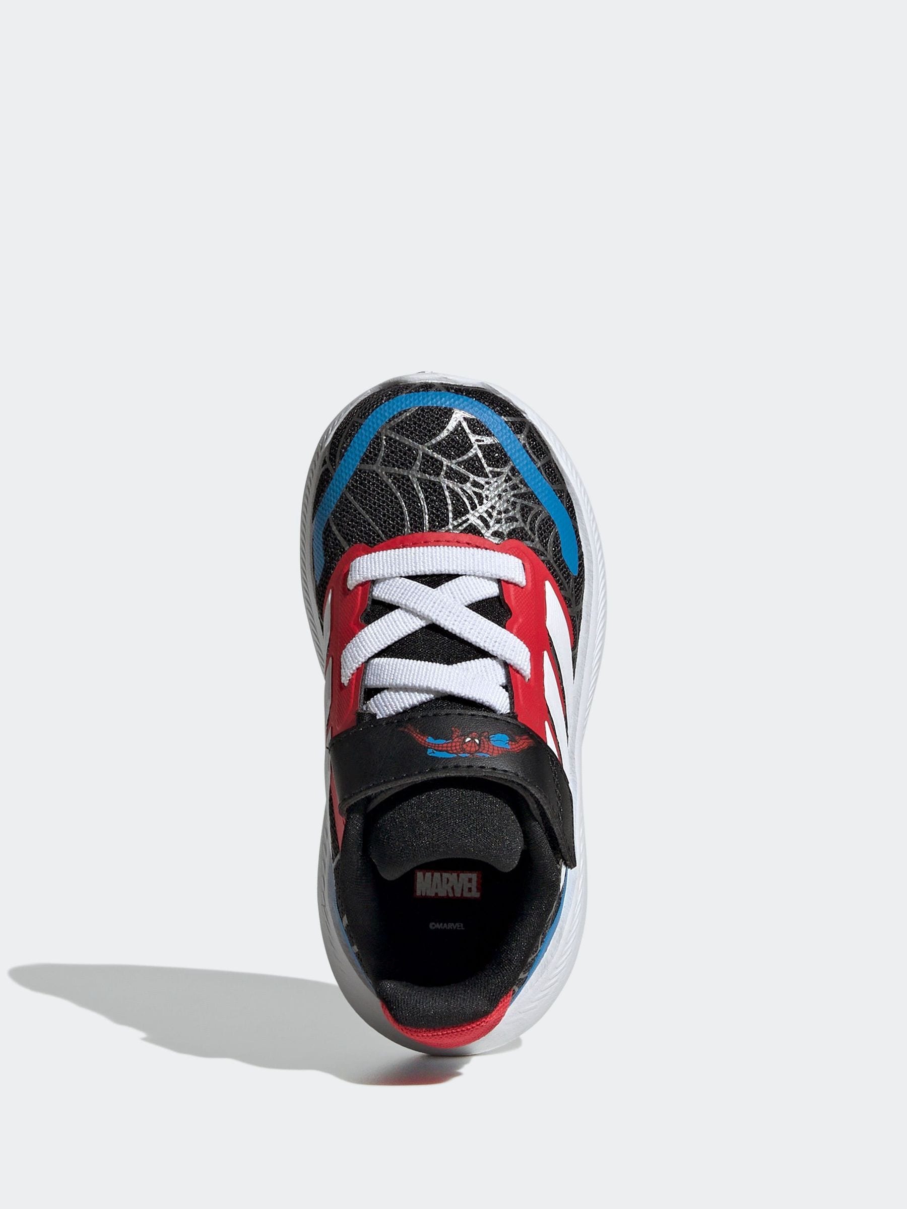 adidas Black Marvel Spider-Man Runfalcon Hook and Loop Kids Trainers