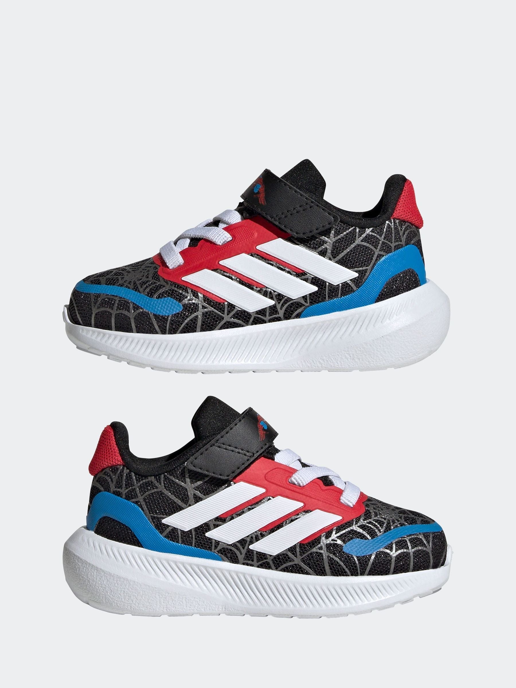 adidas Black Marvel Spider-Man Runfalcon Hook and Loop Kids Trainers