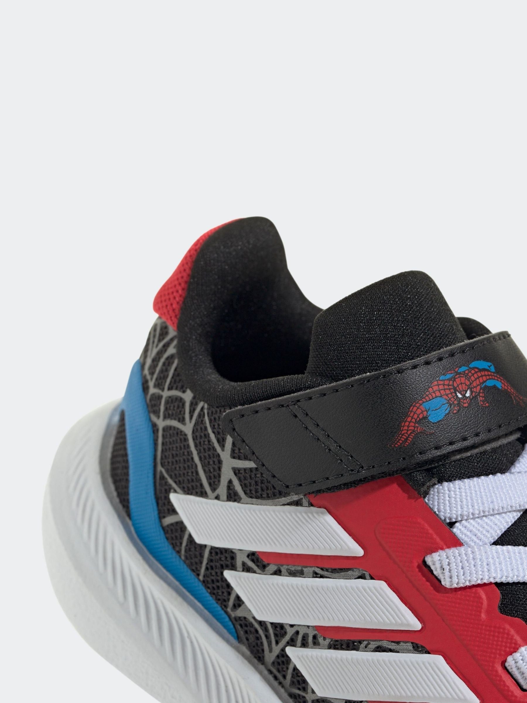 adidas Black Marvel Spider-Man Runfalcon Hook and Loop Kids Trainers