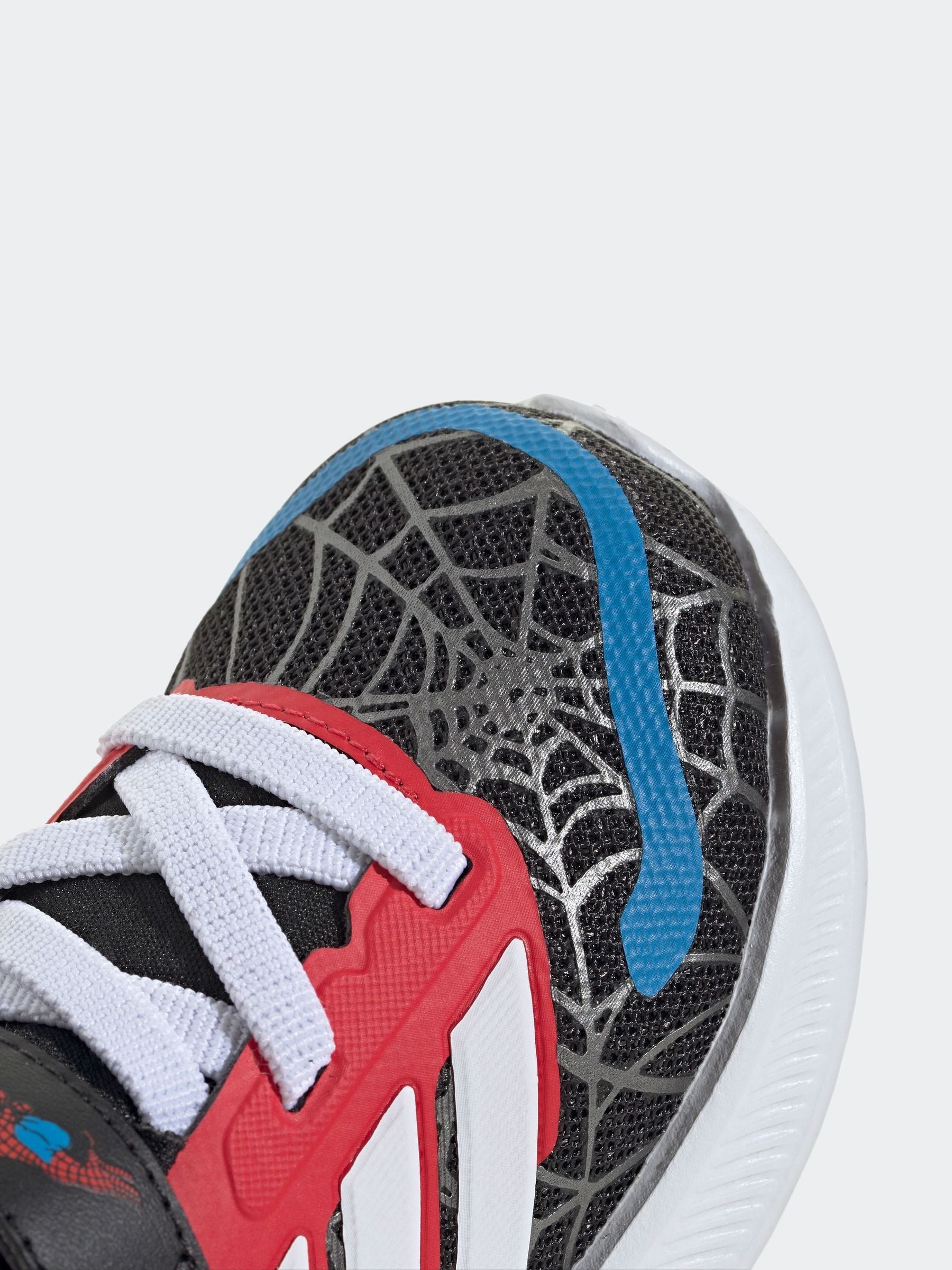 adidas Black Marvel Spider-Man Runfalcon Hook and Loop Kids Trainers