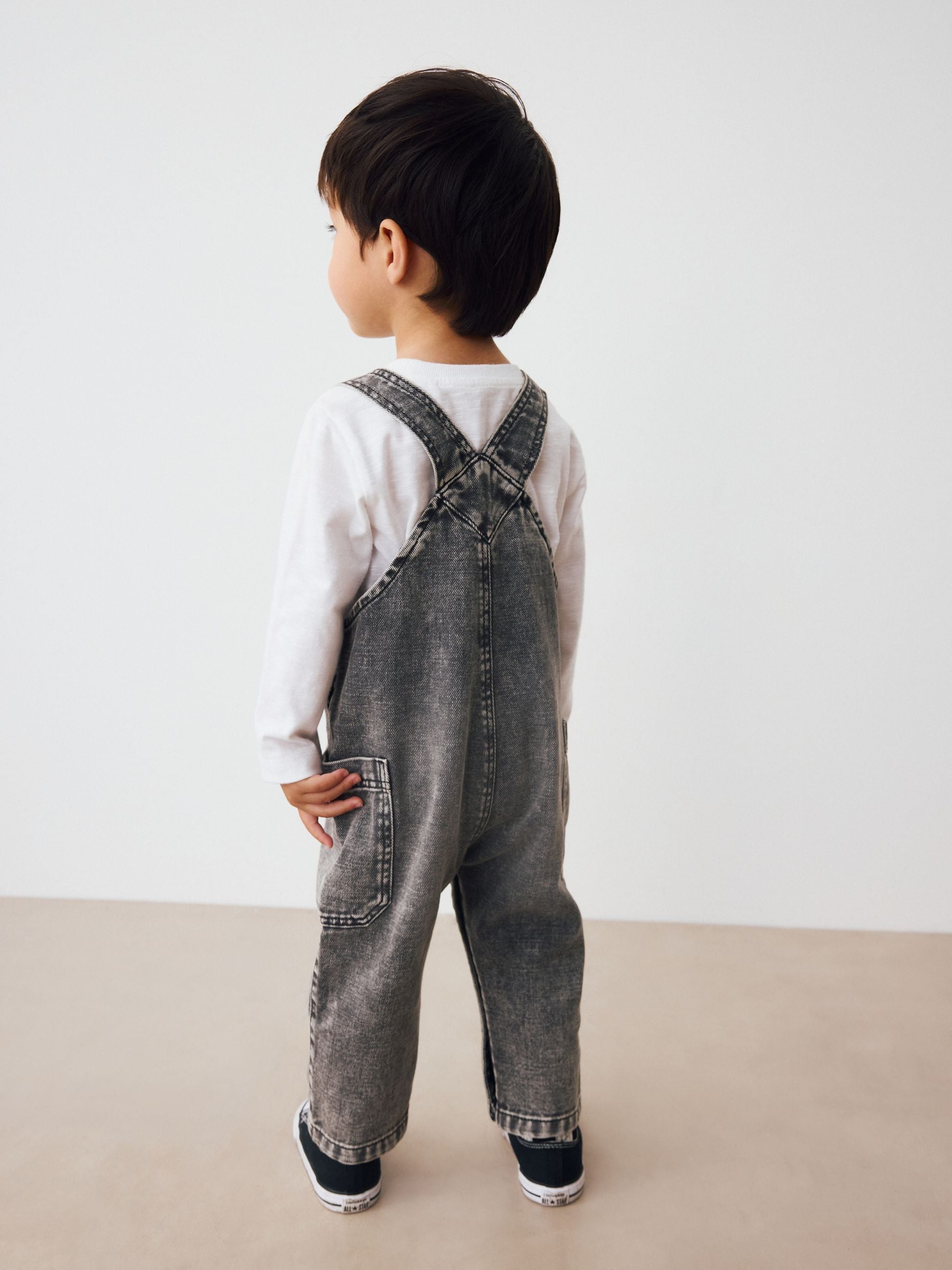 Grey Denim Dungarees (3mths-7yrs)