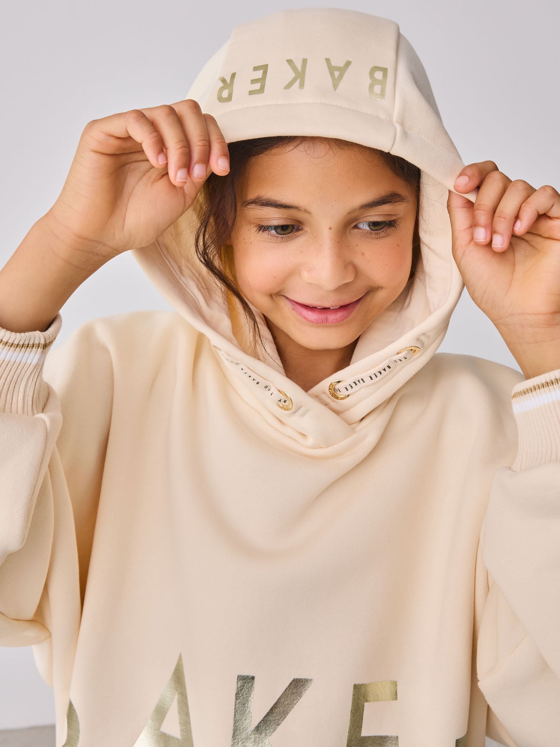 Baker by Ted Baker Oversized Stone Foil Branded Hoodie and Leggings Set 2 Piece