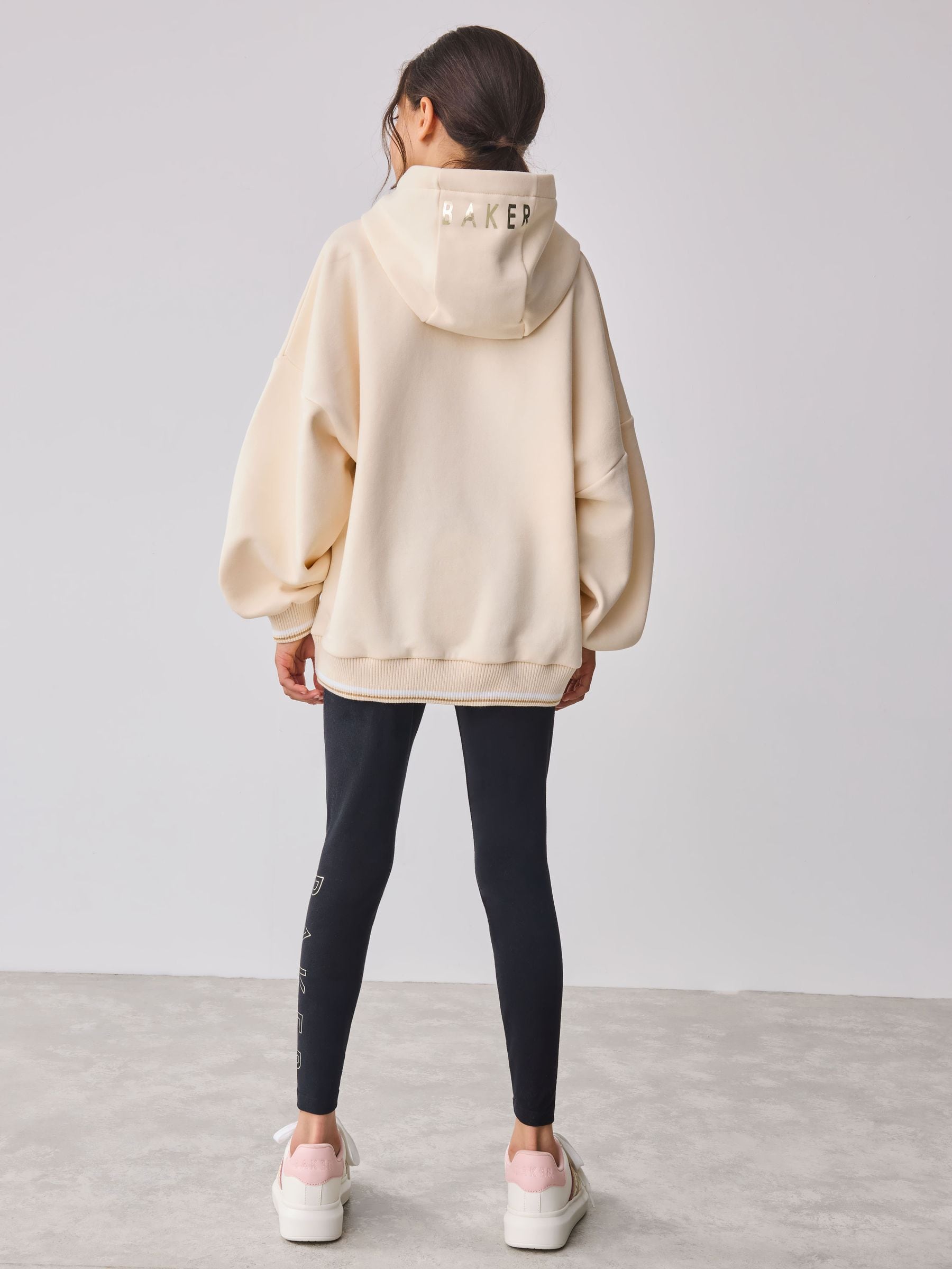 Baker by Ted Baker Oversized Stone Foil Branded Hoodie and Leggings Set 2 Piece