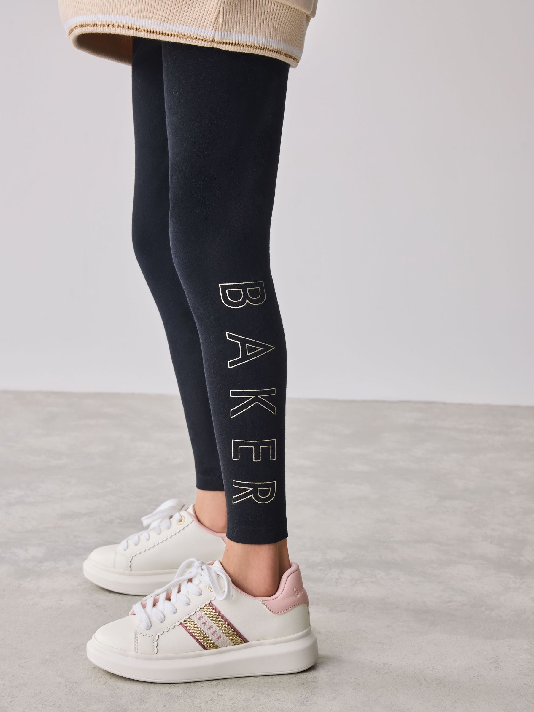 Baker by Ted Baker Oversized Stone Foil Branded Hoodie and Leggings Set 2 Piece