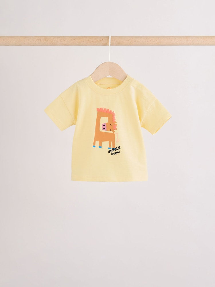 Green/Yellow Safari Animal Tops and Shorts Baby Set 6 Piece (0mths-3yrs)