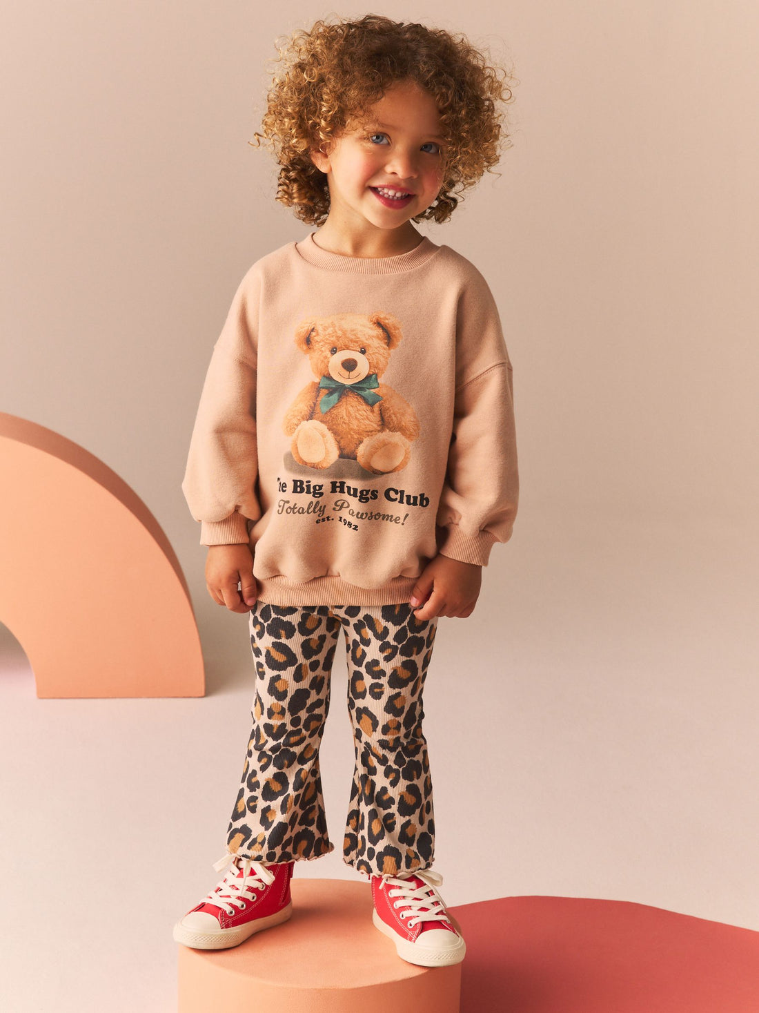 Brown Teddy Sweatshirt and Flare Leggings Set (3mths-7yrs)