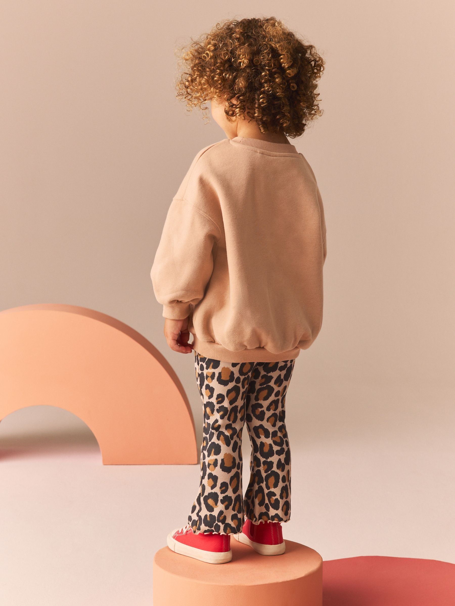 Brown Teddy Sweatshirt and Flare Leggings Set (3mths-7yrs)