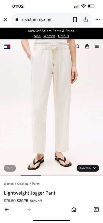 Sueded Twill Lightweight Jogger Pant Size M