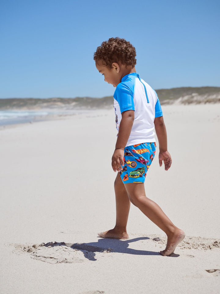 Hot Wheels Rash Vest and Swim Shorts Set (3mths-7yrs)