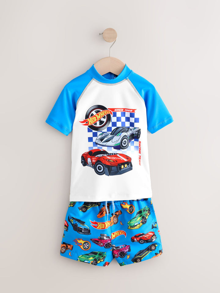 Hot Wheels Rash Vest and Swim Shorts Set (3mths-7yrs)