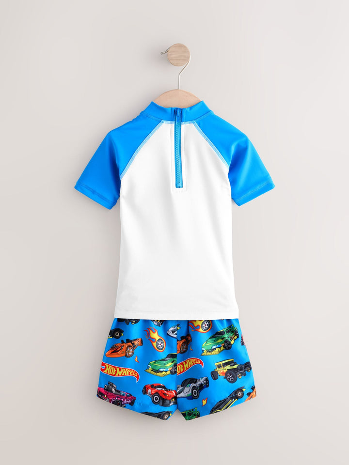 Hot Wheels Rash Vest and Swim Shorts Set (3mths-7yrs)