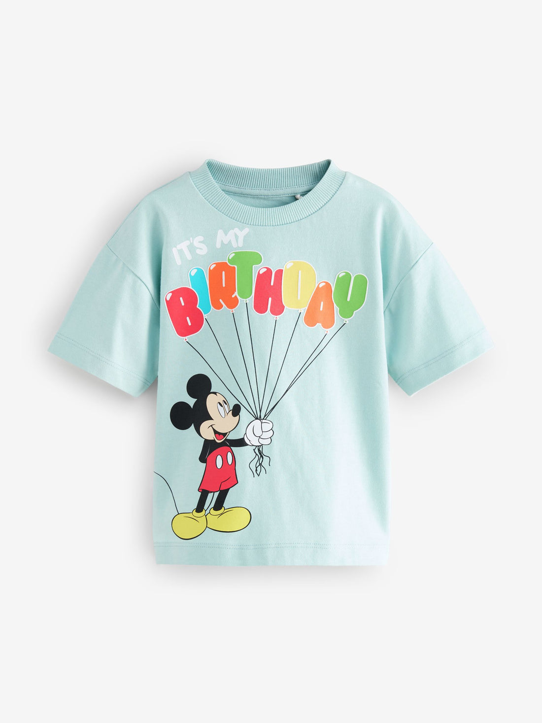 Blue Mickey Mouse Short Sleeve T-Shirt (3mths-8yrs)