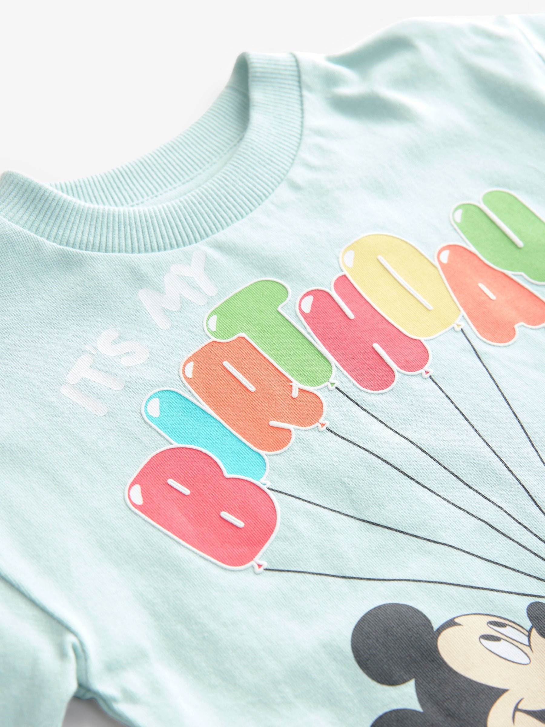 Blue Mickey Mouse Short Sleeve T-Shirt (3mths-8yrs)