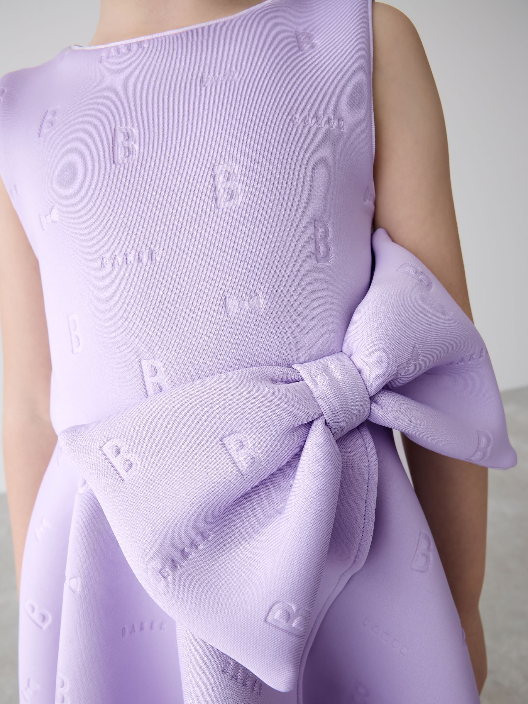 Baker by Ted Baker Bow Detail Embossed Scuba Dress