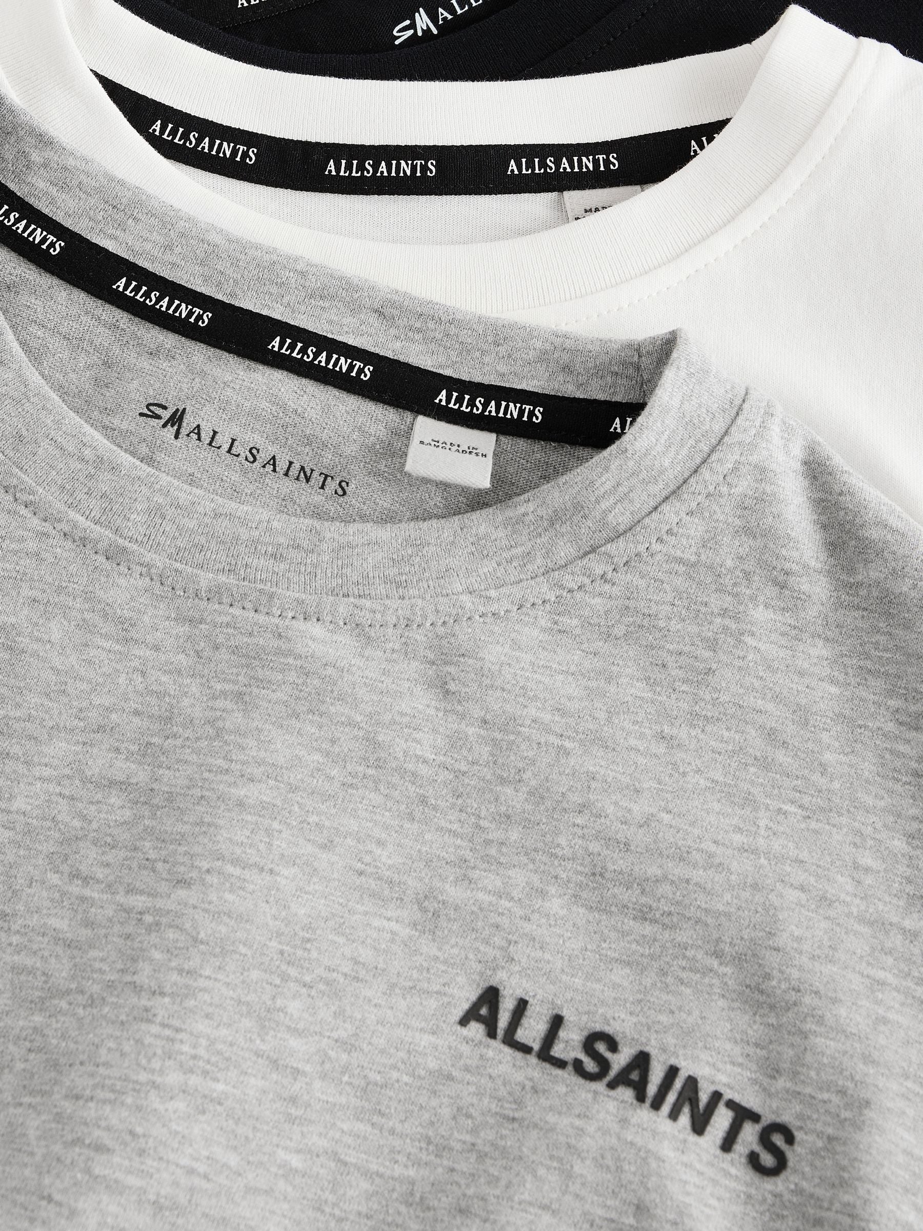 smALLSAINTS Black/White Boys Logo Crew Relaxed T-Shirts 3 Pack