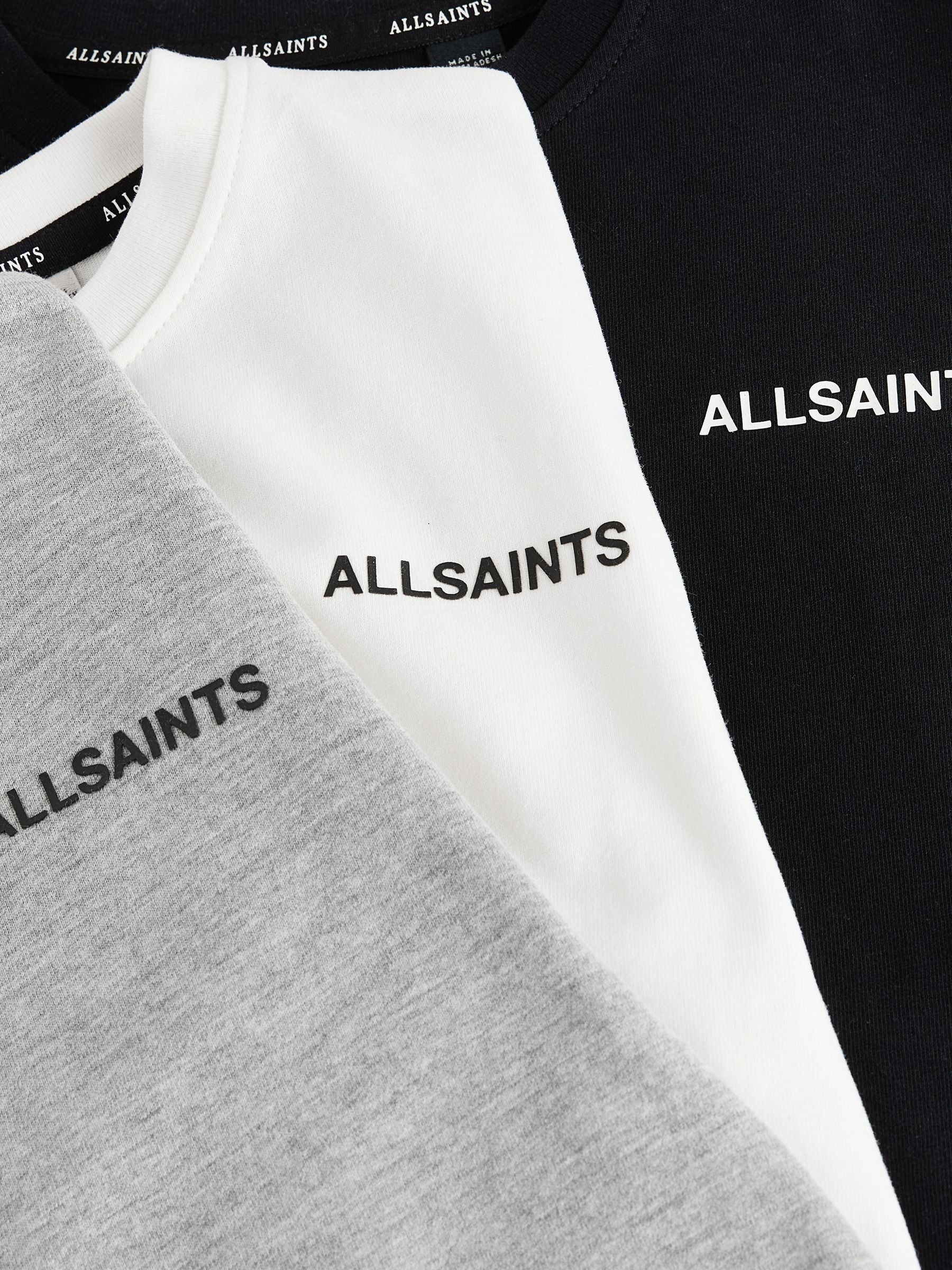 smALLSAINTS Black/White Boys Logo Crew Relaxed T-Shirts 3 Pack