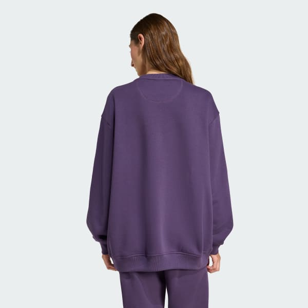 Essentials Fleece Long Oversized Crew Sweatshirt