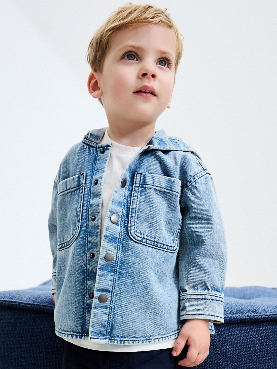 Mid Blue Denim Hooded Overshirt (3mths-7yrs)