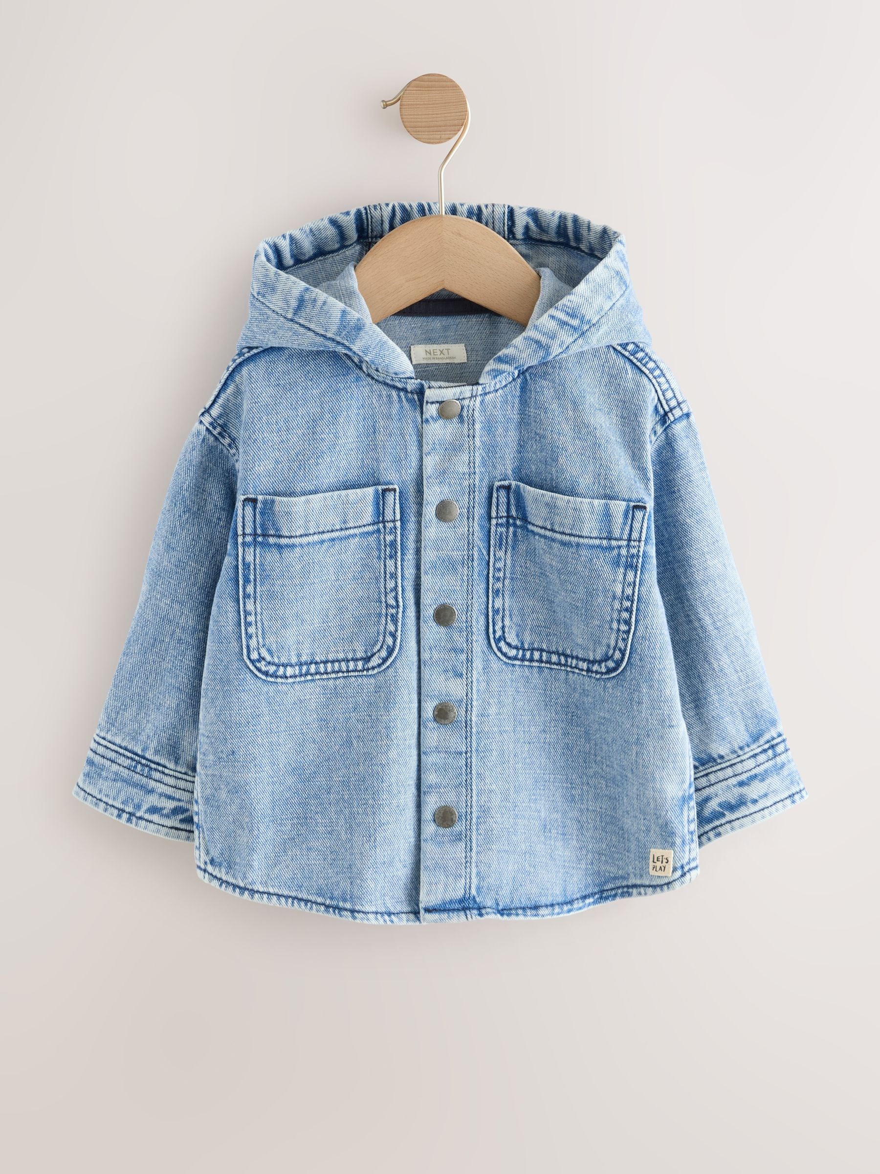 Mid Blue Denim Hooded Overshirt (3mths-7yrs)