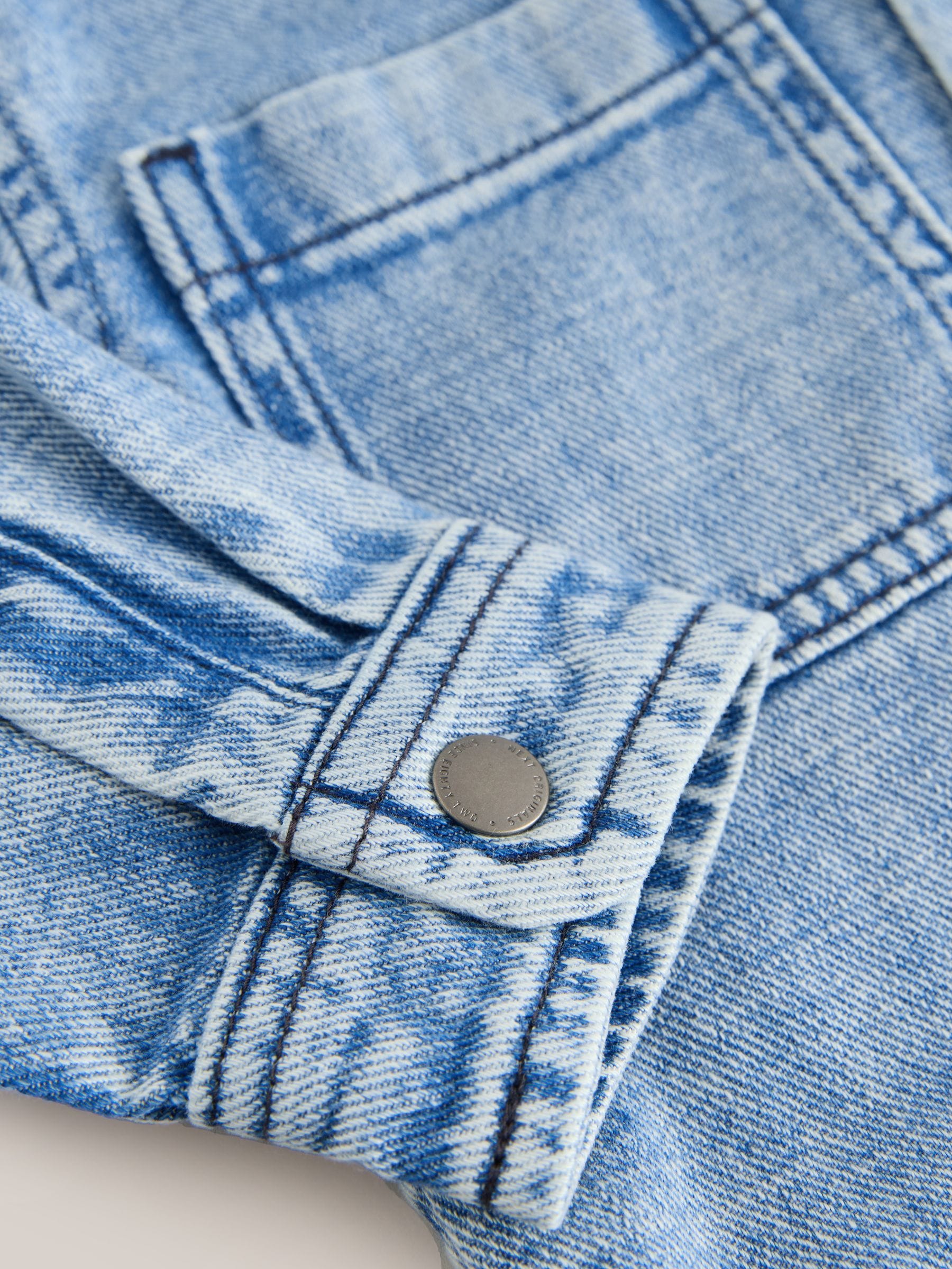 Mid Blue Denim Hooded Overshirt (3mths-7yrs)