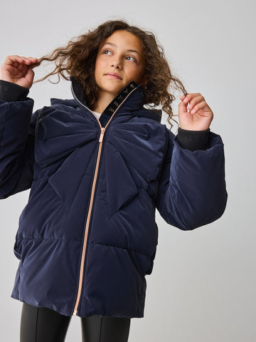 Baker by Ted Baker Navy Shower Resistant Bow Front Padded Coat