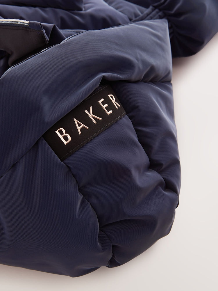Baker by Ted Baker Navy Shower Resistant Bow Front Padded Coat