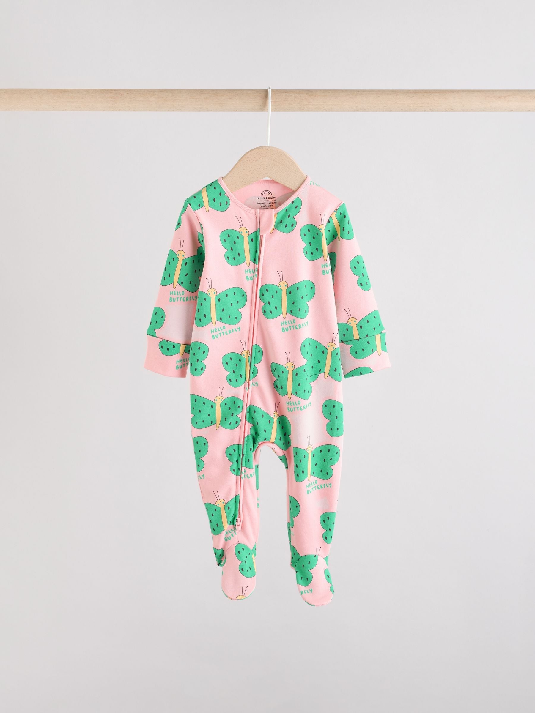 Bright Two Way Zip Sleepsuits 3 Pack (0mths-2yrs)