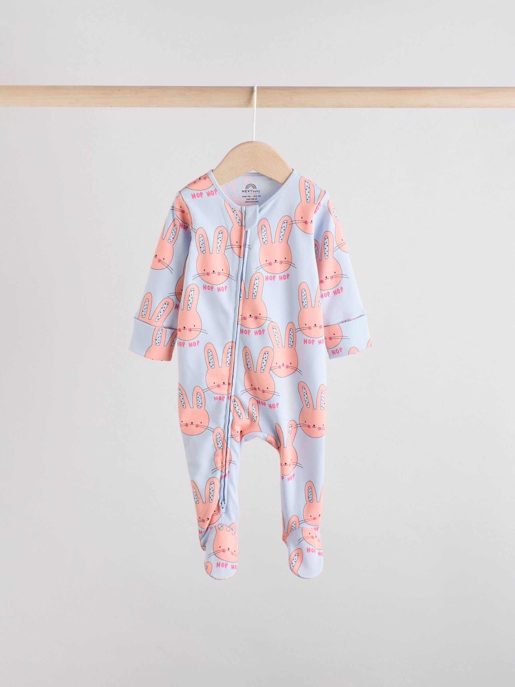 Bright Two Way Zip Sleepsuits 3 Pack (0mths-2yrs)