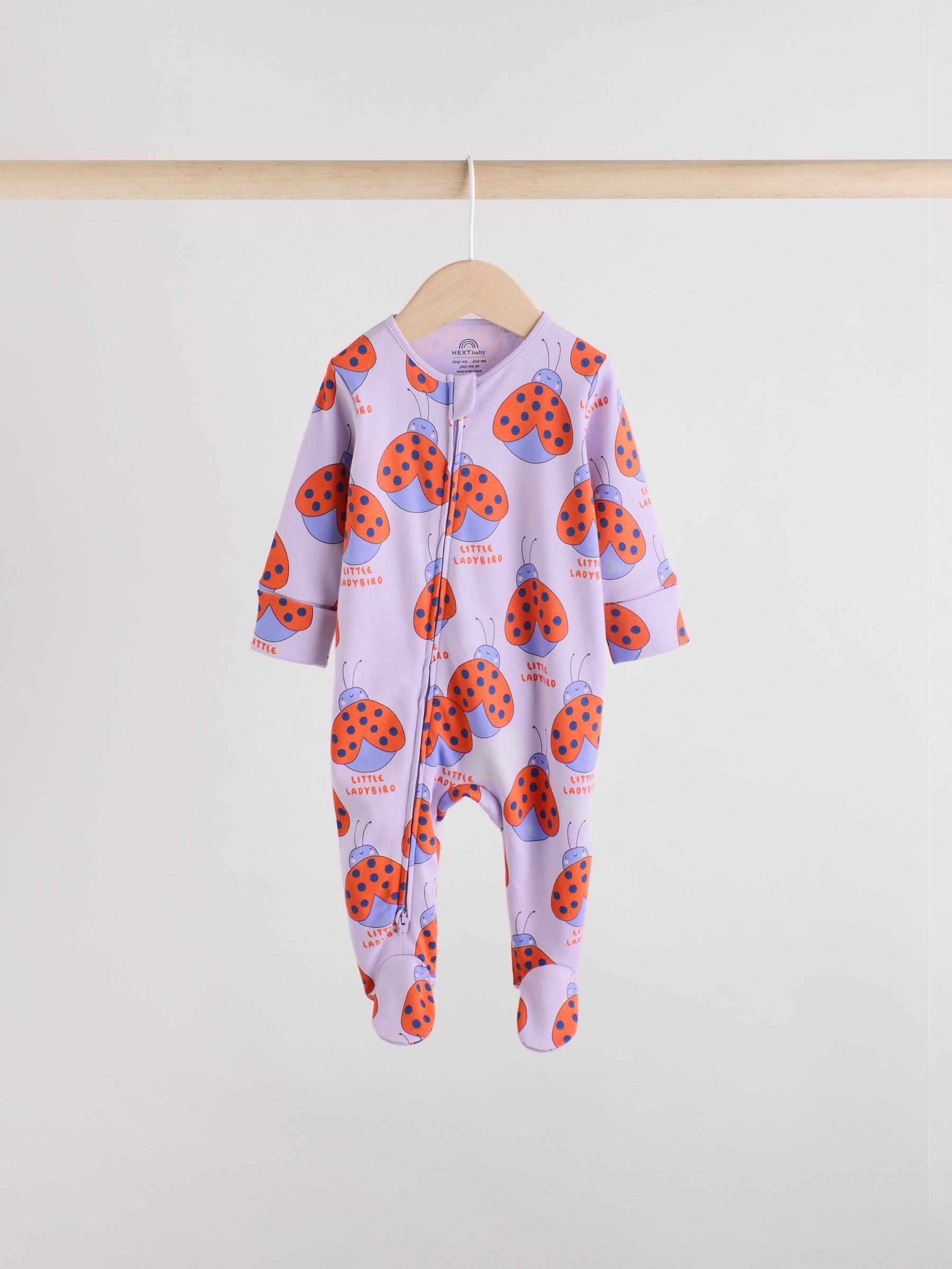 Bright Two Way Zip Sleepsuits 3 Pack (0mths-2yrs)