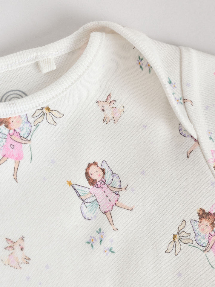 Ecru Fairy Short Sleeve Bodysuits 5 Pack immediate