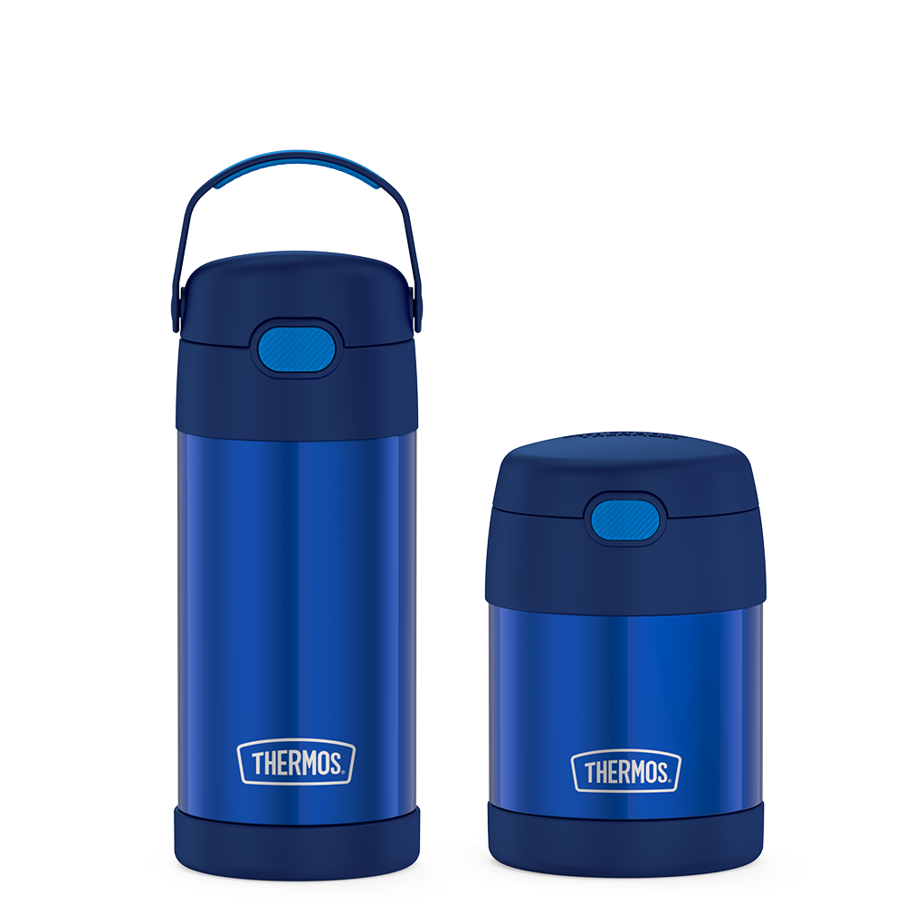 12oz FUNtainer¬Æ Water Bottle & 10oz Food Jar Bundle - Navy