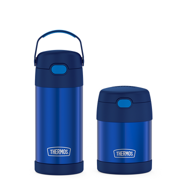 12oz FUNtainer¬Æ Water Bottle & 10oz Food Jar Bundle - Navy