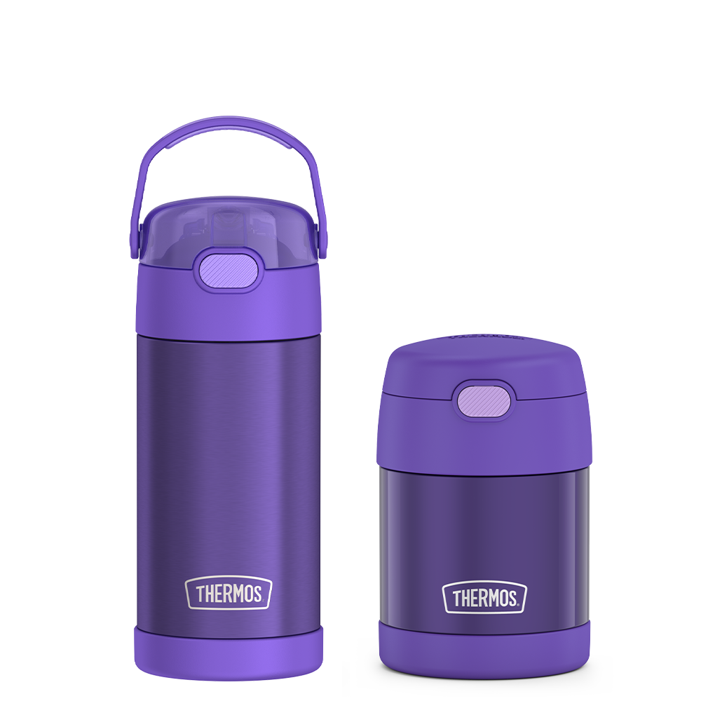 12oz FUNtainer¬Æ Water Bottle & 10oz Food Jar Bundle - Purple