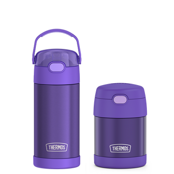 12oz FUNtainer¬Æ Water Bottle & 10oz Food Jar Bundle - Purple