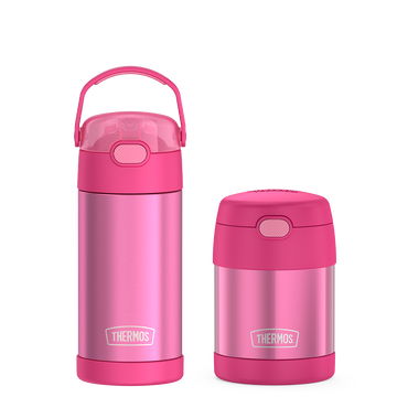 12oz FUNtainer¬Æ Water Bottle & 10oz Food Jar Bundle - Pink