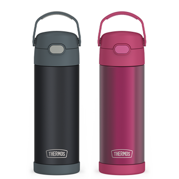 16oz FUNtainer¬Æ Water Bottles Translucent Charcoal & Rosewood Bundle
