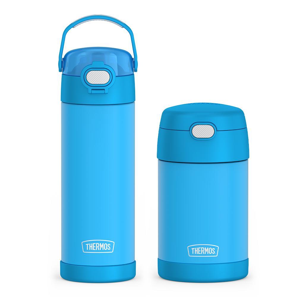16oz FUNtainer¬Æ Water Bottle with Locking Lid & Food Jar Bundle - Electric Blue