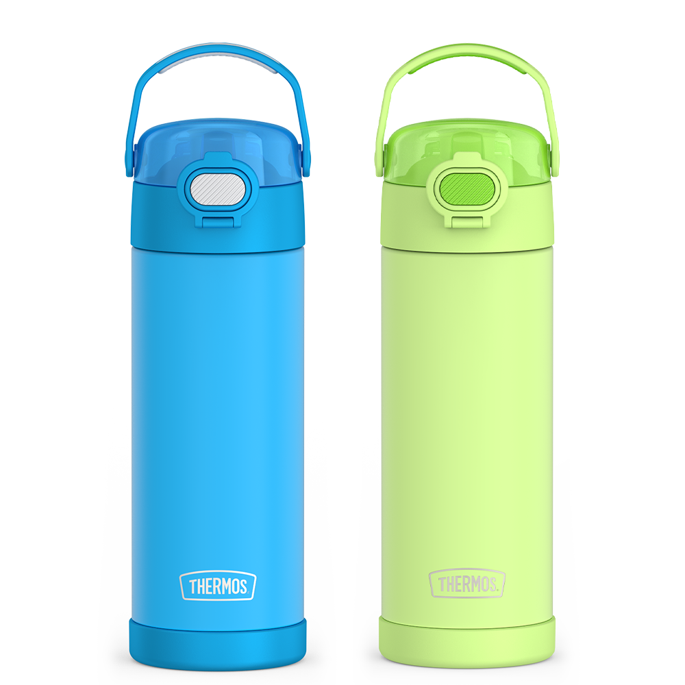 16oz FUNtainer¬Æ Water Bottles with Locking Lids Electric Blue & Neon Lime Bundle