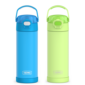 16oz FUNtainer¬Æ Water Bottles with Locking Lids Electric Blue & Neon Lime Bundle