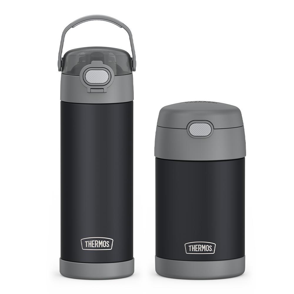 16oz FUNtainer¬Æ Water Bottle & Food Jar Bundle - Charcoal