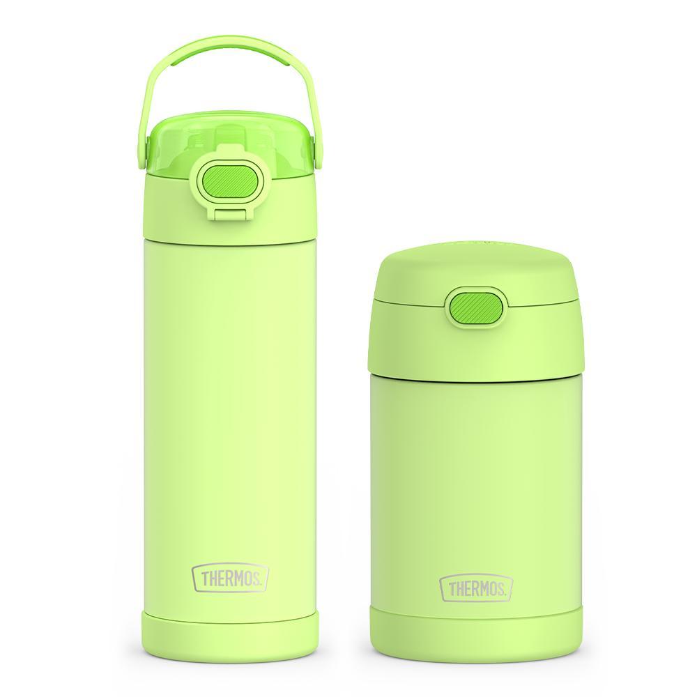 16oz FUNtainer¬Æ Water Bottle with Locking Lid & Food Jar Bundle - Neon Lime