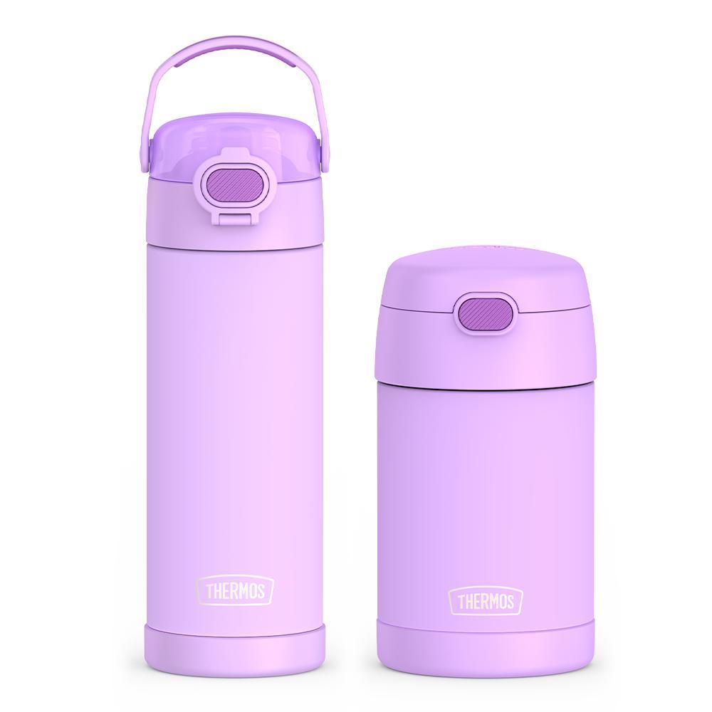 16oz FUNtainer¬Æ Water Bottle with Locking Lid & Food Jar Bundle - Neon Purple